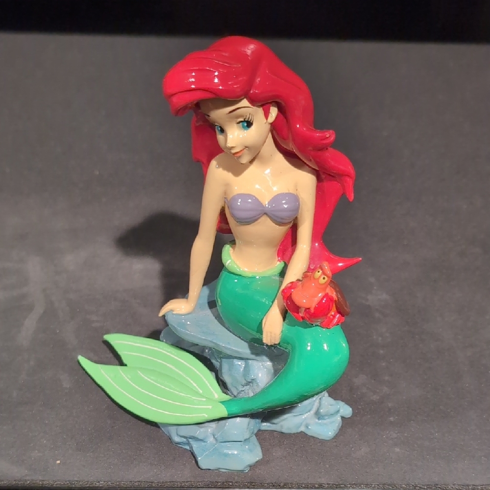 Disney Ariel Figurine Red Hair Green Tail Purple Top